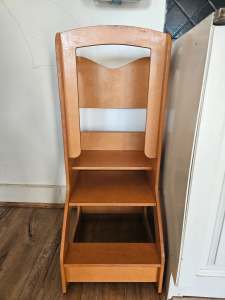 Hubby Made-Adj. Learning Tower step stools for kids with safety rail