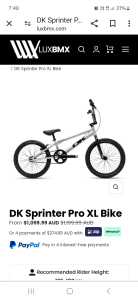 Dk sprinter pro xl Bmx bike