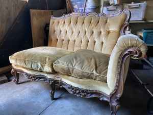 Gold/Greenish Single and a two seater velvet couch.