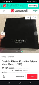 Corniche collectors watch discontinued 1 of 250