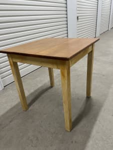 Solid hardwood table.