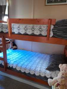 Double bunks or 2 singles beds