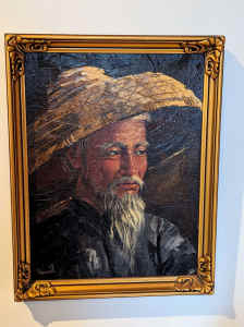 Old painting of old Chinese man