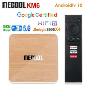latest mecool km6 atv amlogic s905x4 smart android 10.0 tv box 4 64gb