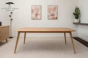 Leo Scandi Solid American Oak Dining Table BRAND NEW 4 SIZES