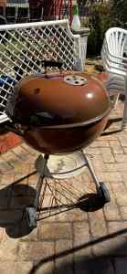 Old brown Weber kettle bbq