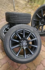 Speedy Carbine Wheels to suit Mitsubishi Lancer . Price is negotiable 