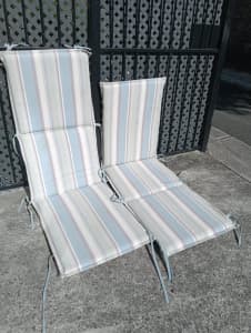 Pair Outdoor Sunlounger Cushion