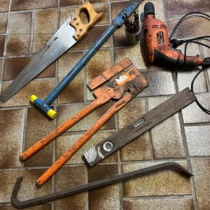 Tools - drill, drill bits, level, fibro cutter etc..