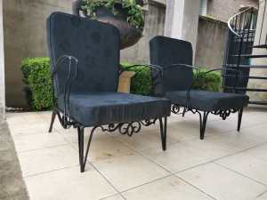 Beautiful French Style Vintage Iron Armchairs -Can Deliver
