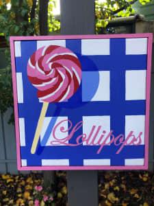 Framed Painting on Canvas - Lollipop - Hand painted & NEW (not used)