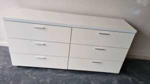 Chest of 6 drawers - White laminate