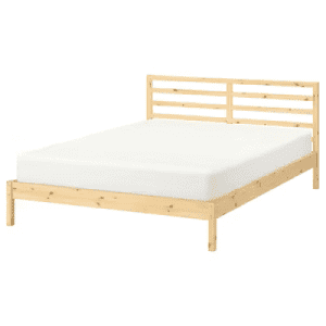 Ikea Tarva Queen Bed Frame with Lonset Slat base and Sealy Mattress