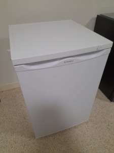 Freezer, upright, three drawer, 91L capacity, as new condition,