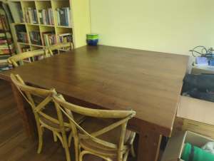 Solid square dining table 