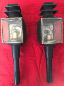 Pair of Antique Carriage / Buggy / Sulky Lanterns