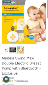 Like new- Medela Swing Maxi Double Electric Breast Pump with Bluetooth