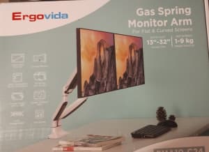 Brand new unopened Ergovida gas spring dual monitor computer arm.