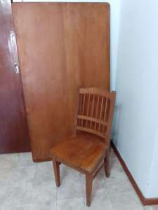 DINING TABLE TOP & 6 CHAIRS, AIR CONDITIONER, GLASS TOP PIECE