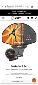 Vuly Basketball set for attachment to trampoline