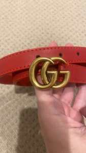 Gorgeous Gucci belt in red real leather golden buckle NEW
