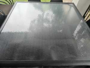 Outdoor dining set glass table top