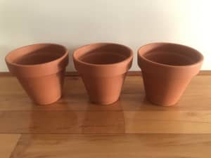 Terracotta Pots x 3