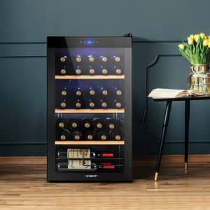 Buy Now 34 Bottles Wine Cooler Compressor Chiller Beverage Fridge