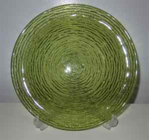 Anchor Hocking Avocado Green Soreno Glass Serving Snack Plate Platter