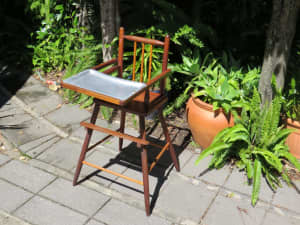 Vintage high chair, mahogany, excellent condition