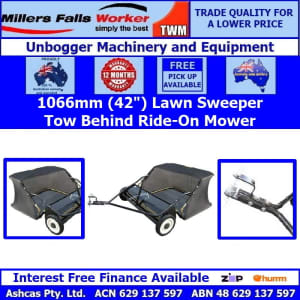 Millers Falls 1066mm (42) Lawn Sweeper Towable Ride On Mower Catcher