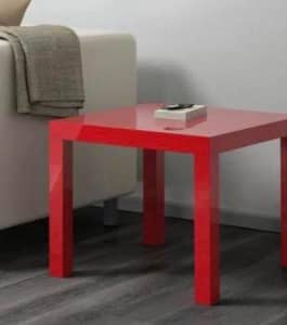 red lack table