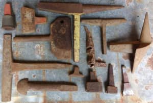 Blacksmith Tools - Square Hardy Tools incl. Stake Anvils & Bicks