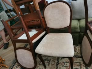 Vintage Parker velvet solid wood frame dining chairs great condition 