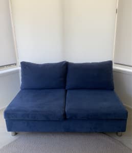 Navy blue double seater lounge