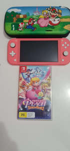 Nintendo switch lite console with princess peach ans carry case -$230 