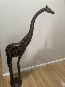 Hand carved wooden Giraffe