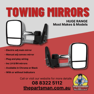 Caravan Towing Mirrors Landrover Discovery 3 05-09 Electric Black
