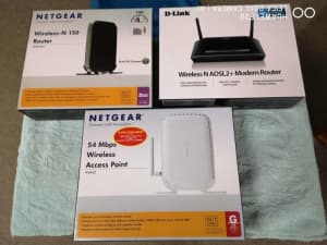 NETGEAR, DLINK ADSL, ROUTER AND ACCESS POINT