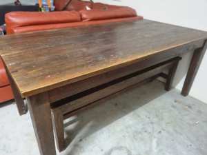 Dining Table Hard Wood Bench Seats