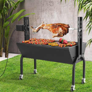 GRILLZ ELECTRIC ROTISSERIE BBQ CHARCOAL SMOKER GRILL SPIT ROASTER