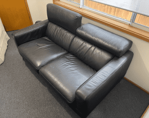 Two Seater Italian Leather Couch - Nick Scali (Pick Up Only)
