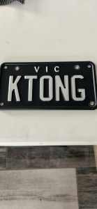Custom number plate “KTONG” for motorbike 