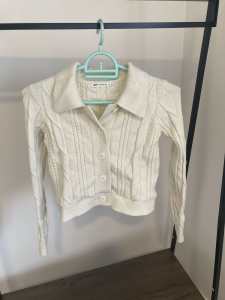 White knitted jacket size S $15