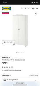 Childs IKEA cupboard/wardrobe (Smagora) as new