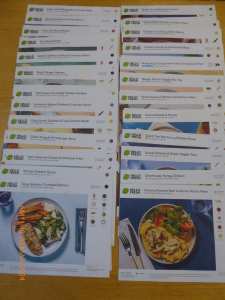 55 x HELLO FRESH RECIPE CARDS. INCLUDES INGREDIENTS FOR HEALTHY MEALS