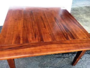 Hardwood dining table 1.5 m square - for 8  people