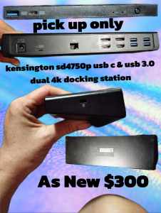 kensington sd4750p usb c & usb 3.0 dual 4k docking station