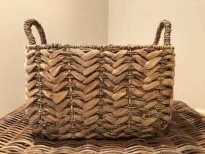 Natural Hamptons style rattan storage basket