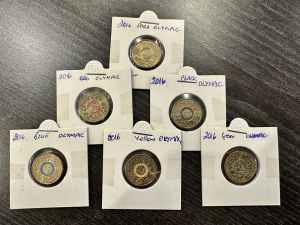 Full Set of 2016 Uncirculated Olympic $2 Coloured Coins